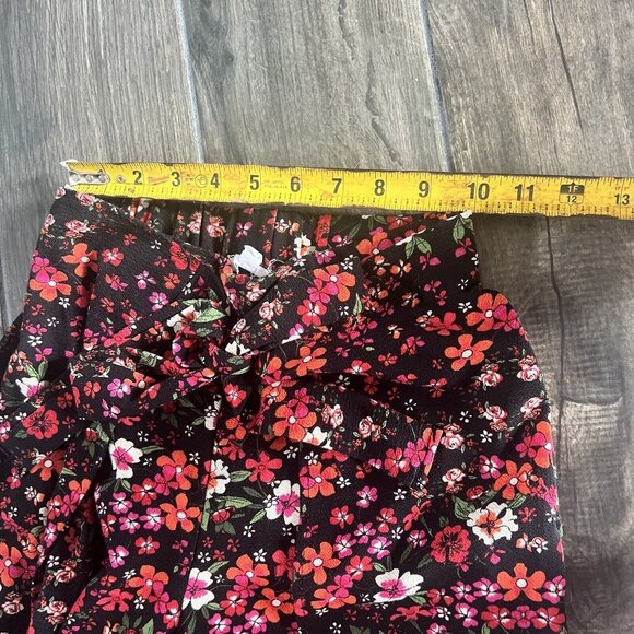 Acaci Pants Black Pink Floral Size Small Bow - Picture 6 of 6